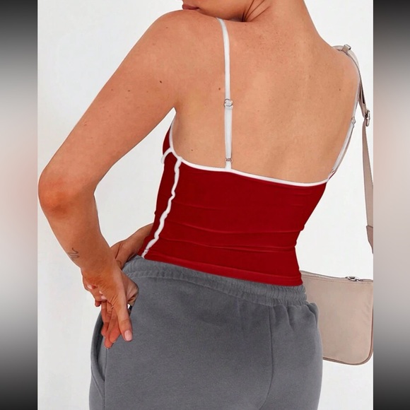 Color block pink casual tank top - Picture 15 of 16